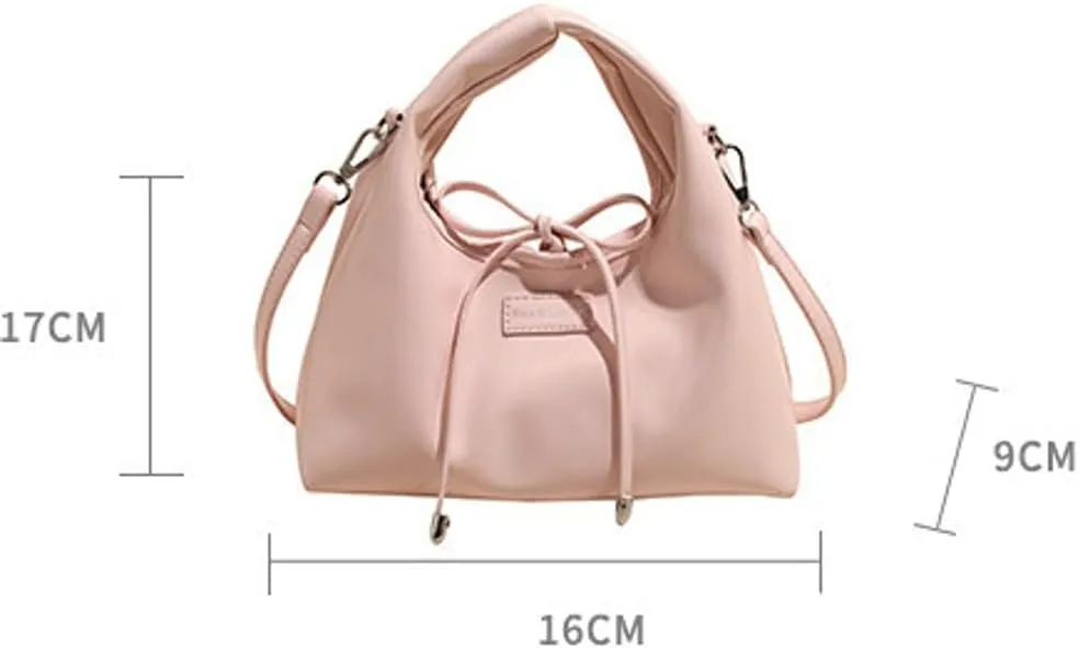Bow Tie Lace Up Fashion Handbag Simple Women's Trendy Large Capacity Underarm Bag Work Travel Shoulder Bag 2025