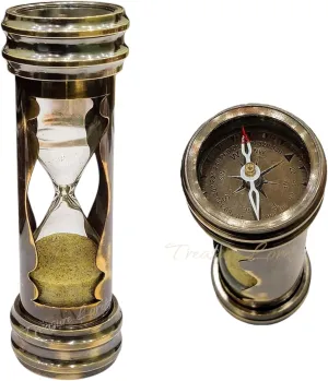 Brass Hourglass Sand Timer | Vintage-Inspired Decorative Accent | Table & Shelf Decor | Ideal Gift for Weddings & Special Occasions