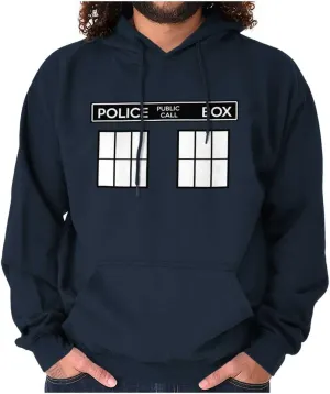 Brisco Brands Police Box Doc Cyber Men Time Travel Hoodie Sweatshirt Women Men