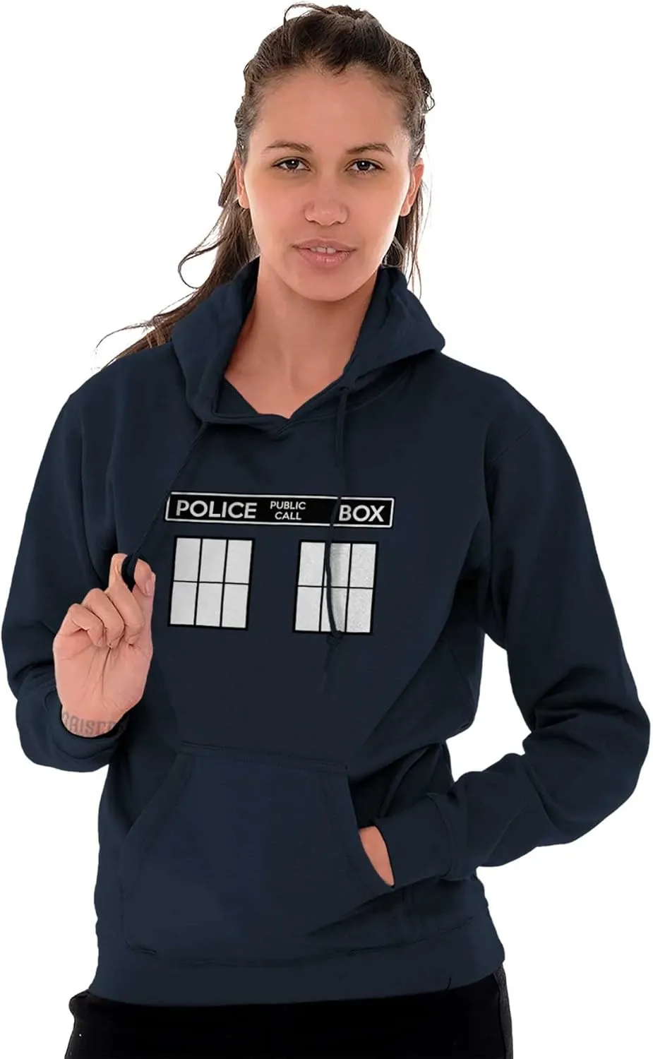 Brisco Brands Police Box Doc Cyber Men Time Travel Hoodie Sweatshirt Women Men