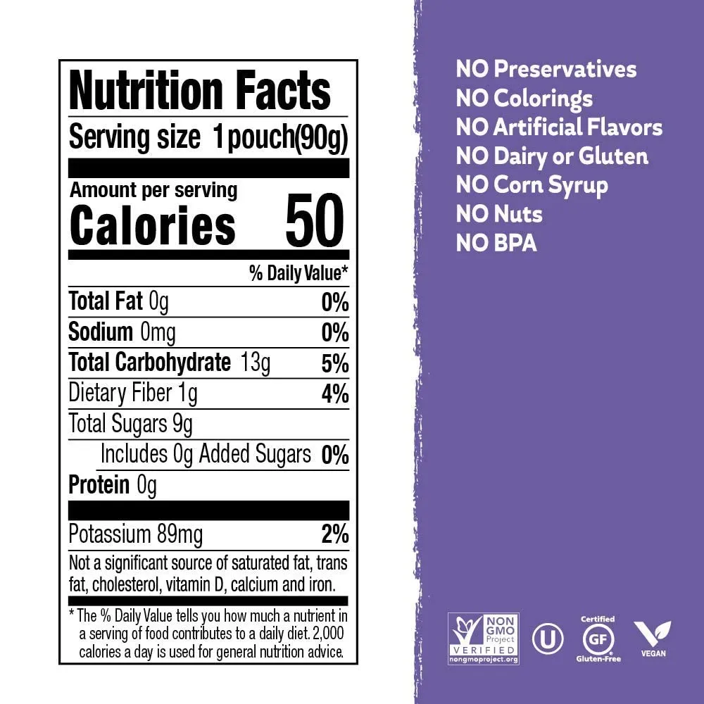 Buddy Fruits Pure Blended Fruit Snack To Go Variety Pack, Multifruit & Strawberry Applesauce 3.2oz (Pack of 24) | 100% Real Fruit | No Sugar, Non GMO, Vegan, Gluten Free, No Preservatives, BPA Free, Certified Kosher