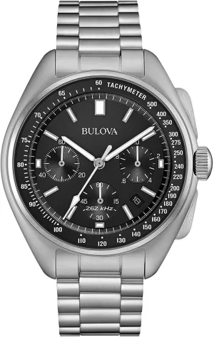 Bulova Men's Archive Series Lunar Pilot 6-Hand Chronograph High Performance Quartz Stainless Steel, Sapphire Crystal Style: 96B258