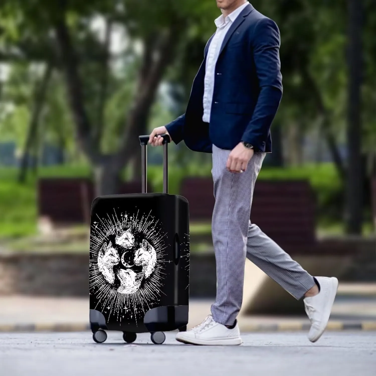 Business Travel Suitcase Protective Cover, Suitcase Covers Sturdy Travels Bags Protective Cover Foldable Convinent to Store for Everyday Uses Cat
