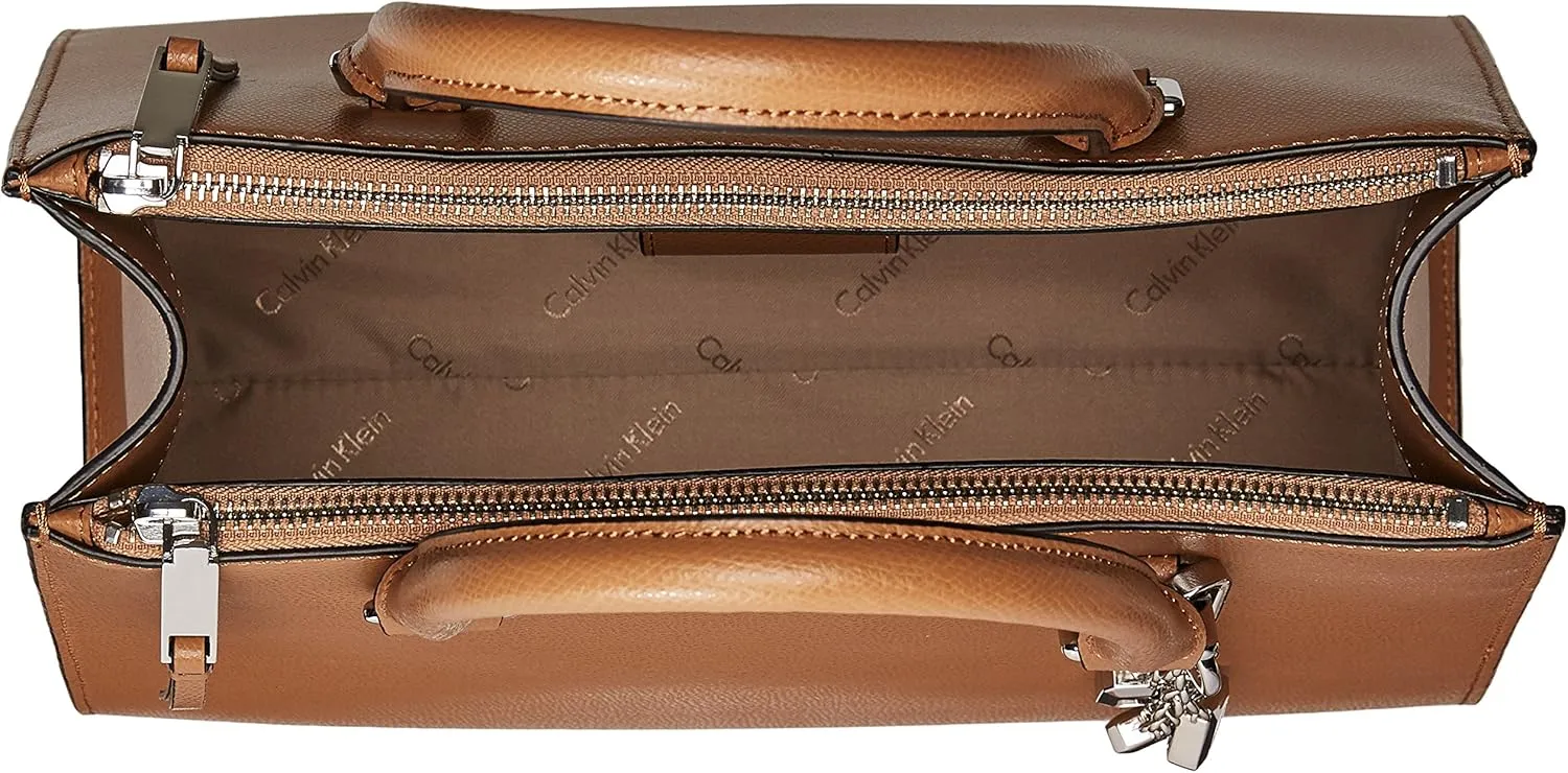 Calvin Klein Logan Mercury Leather Satchel