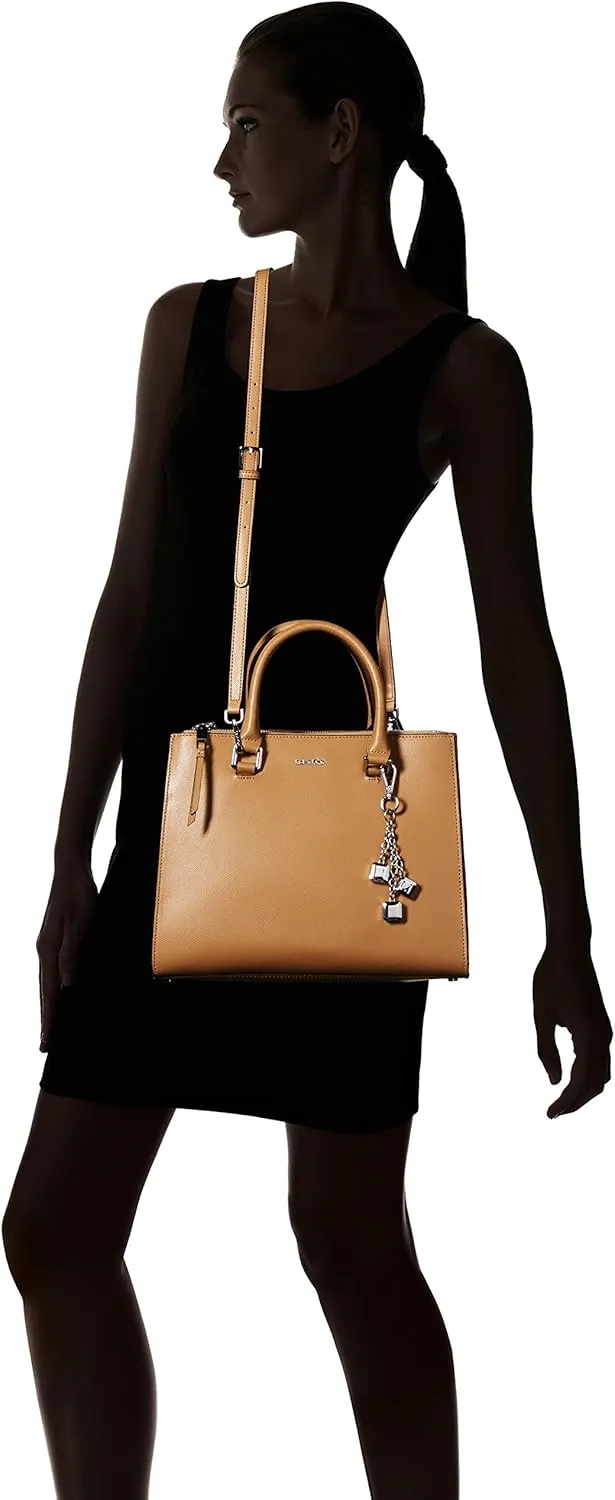 Calvin Klein Logan Mercury Leather Satchel