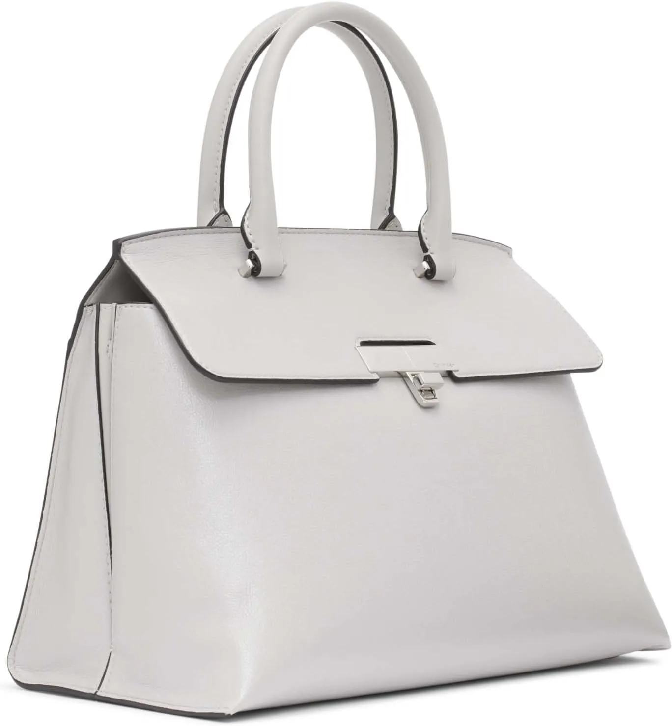 Calvin Klein Women's Becky Turn Lock Satchel – 2 in 1, Vegan Leather, 3 Pockets