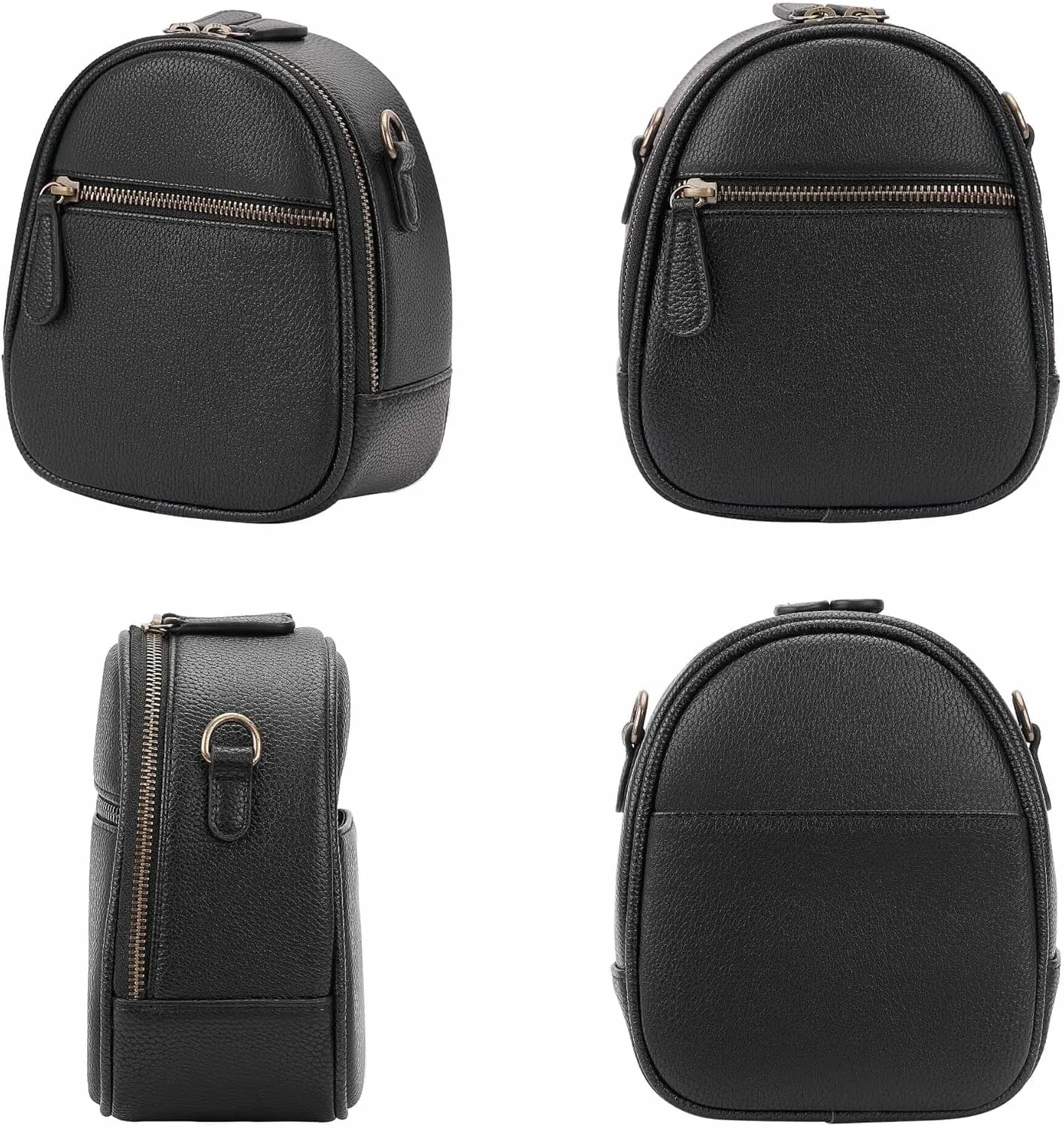 Camera Sling Bag, Waterproof PU Leather Crossbody Camera Bag for DSLR/SLR/Mirrorless, Small Shockproof Case for Photographers, Mini Cute Case 2L Black