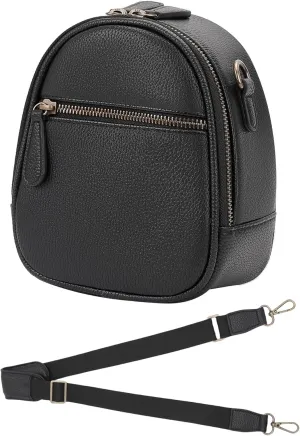 Camera Sling Bag, Waterproof PU Leather Crossbody Camera Bag for DSLR/SLR/Mirrorless, Small Shockproof Case for Photographers, Mini Cute Case 2L Black