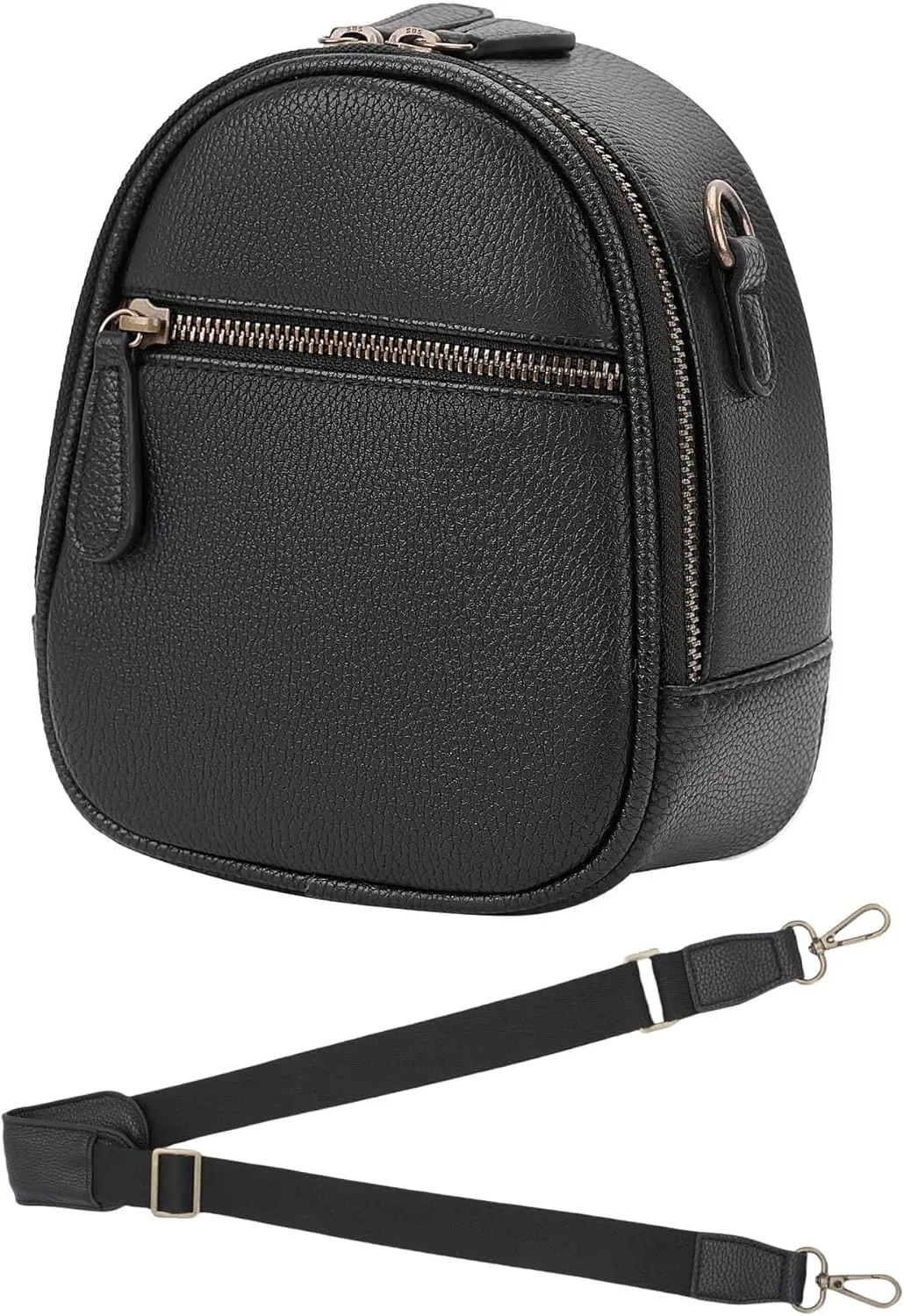 Camera Sling Bag, Waterproof PU Leather Crossbody Camera Bag for DSLR/SLR/Mirrorless, Small Shockproof Case for Photographers, Mini Cute Case 2L Black
