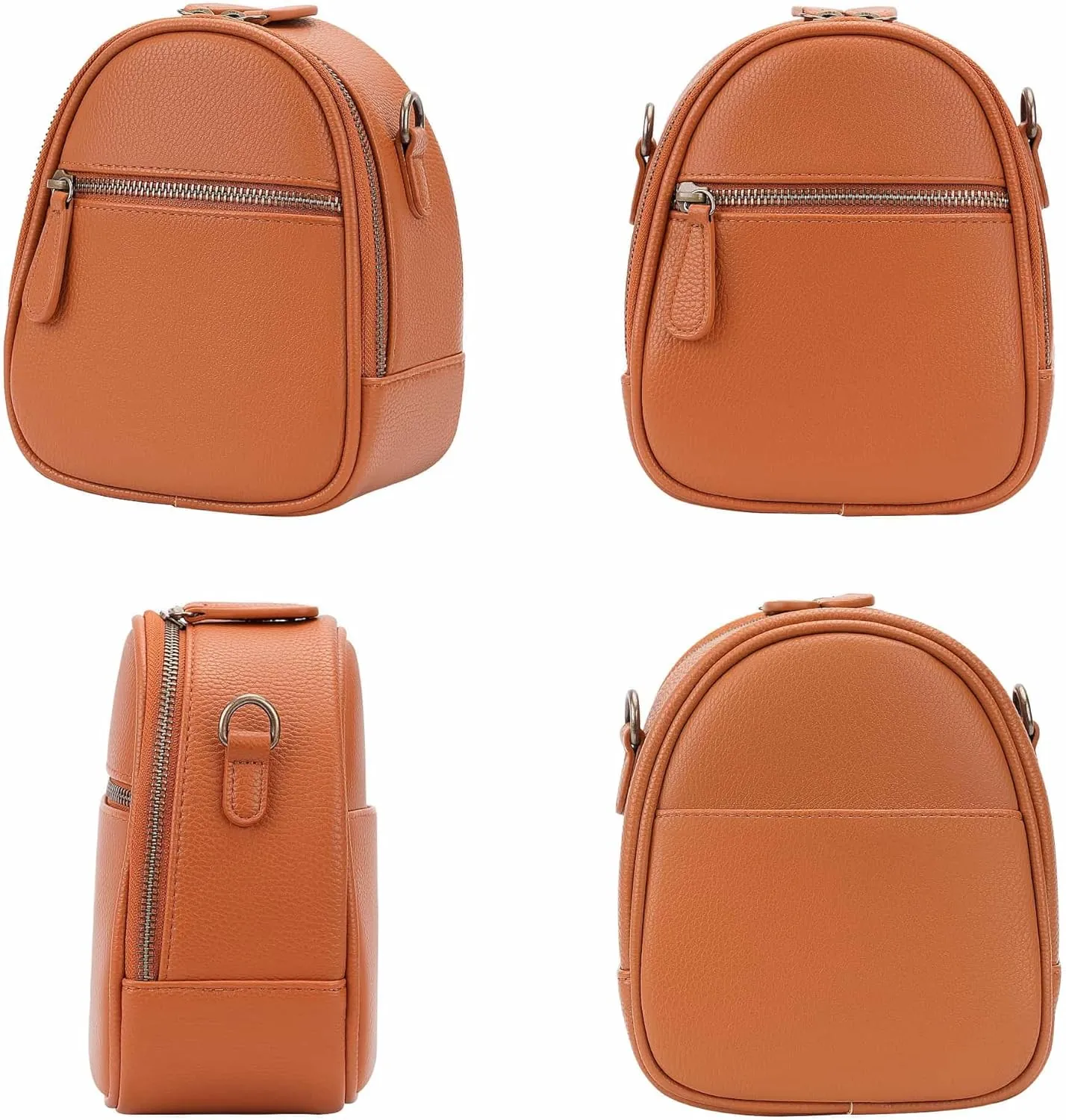 Camera Sling Bag, Waterproof PU Leather Crossbody Camera Bag for DSLR/SLR/Mirrorless, Small Shockproof Case for Photographers, Mini Cute Case 2L Brown