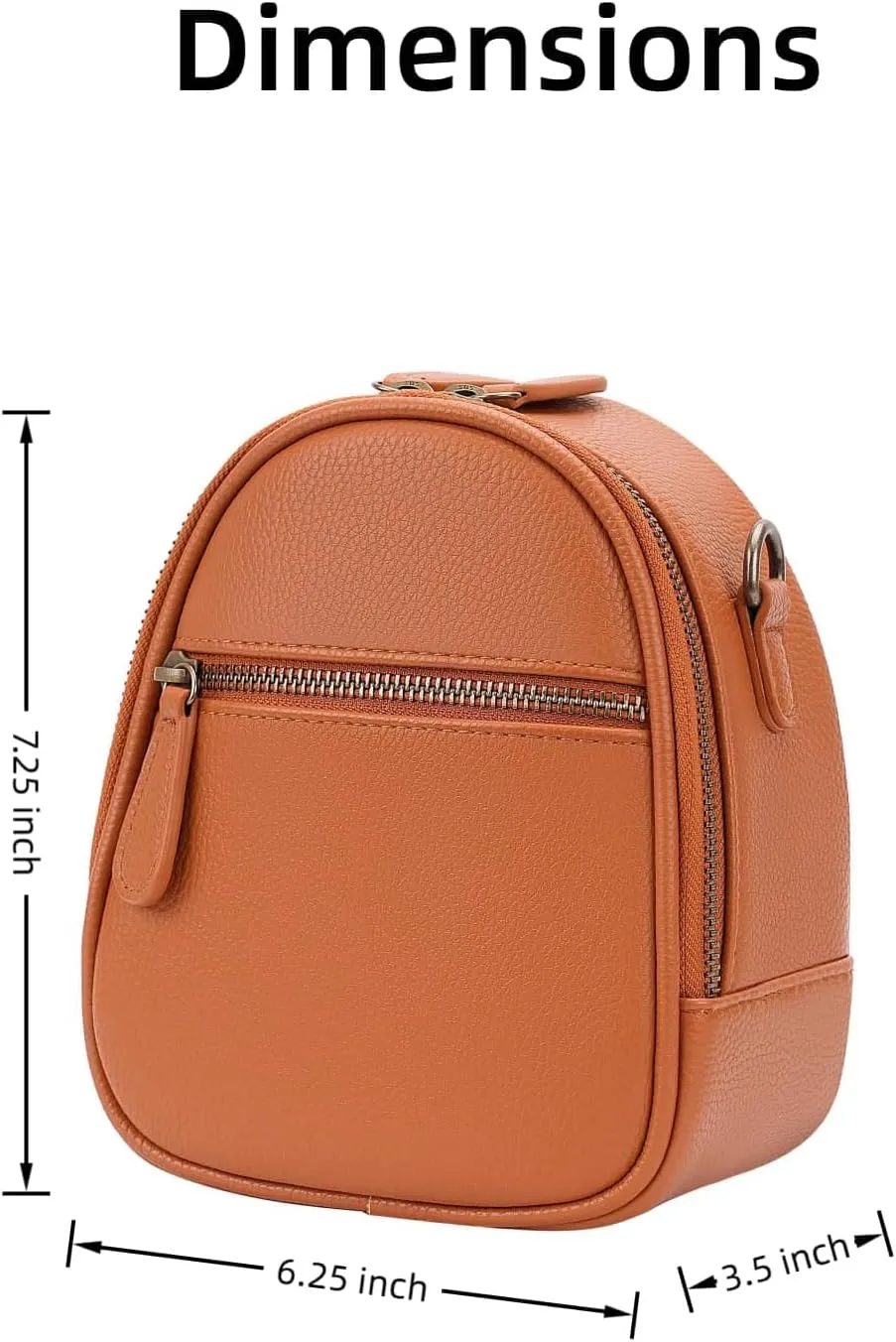 Camera Sling Bag, Waterproof PU Leather Crossbody Camera Bag for DSLR/SLR/Mirrorless, Small Shockproof Case for Photographers, Mini Cute Case 2L Brown