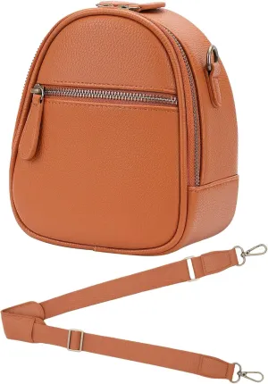 Camera Sling Bag, Waterproof PU Leather Crossbody Camera Bag for DSLR/SLR/Mirrorless, Small Shockproof Case for Photographers, Mini Cute Case 2L Brown