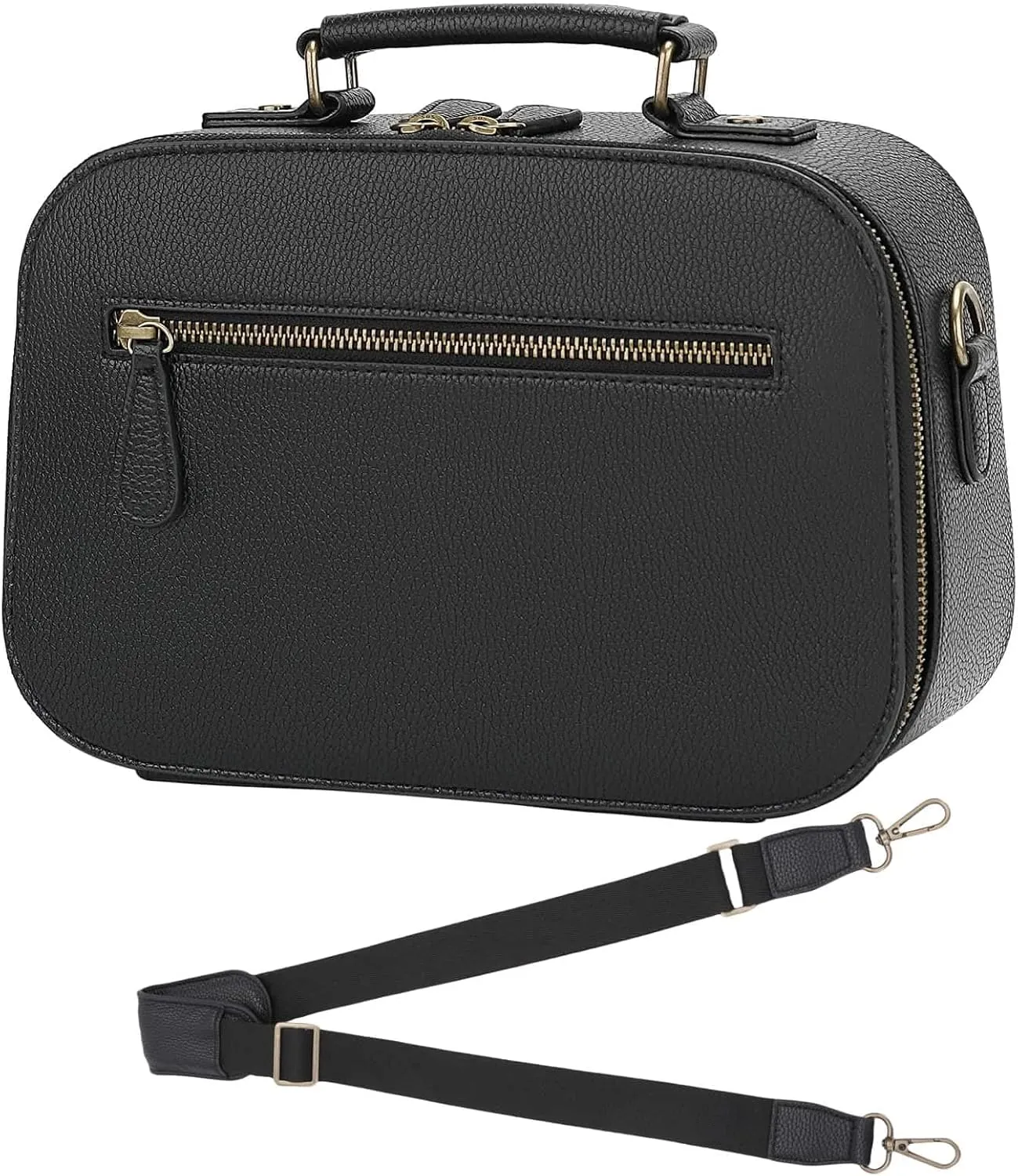Camera Sling Bag, Waterproof PU Leather Crossbody Camere Bag for Photographers, Small Shockproof Case with Removable Dividers for DSLR/SLR/Mirrorless, 4L Black