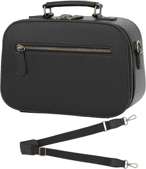 Camera Sling Bag, Waterproof PU Leather Crossbody Camere Bag for Photographers, Small Shockproof Case with Removable Dividers for DSLR/SLR/Mirrorless, 4L Black