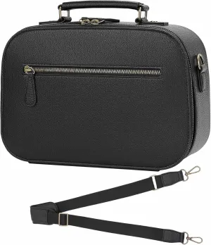 Camera Sling Bag, Waterproof PU Leather Crossbody Camere Bag for Photographers, Small Shockproof Case with Removable Dividers for DSLR/SLR/Mirrorless, 5L Black