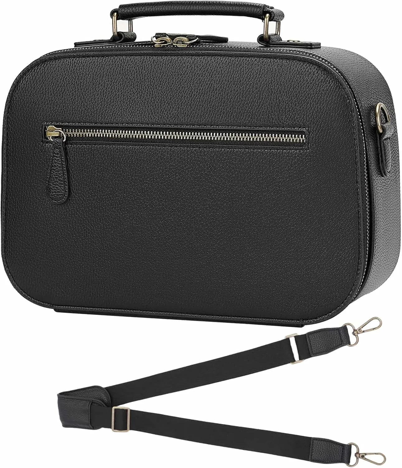 Camera Sling Bag, Waterproof PU Leather Crossbody Camere Bag for Photographers, Small Shockproof Case with Removable Dividers for DSLR/SLR/Mirrorless, 5L Black