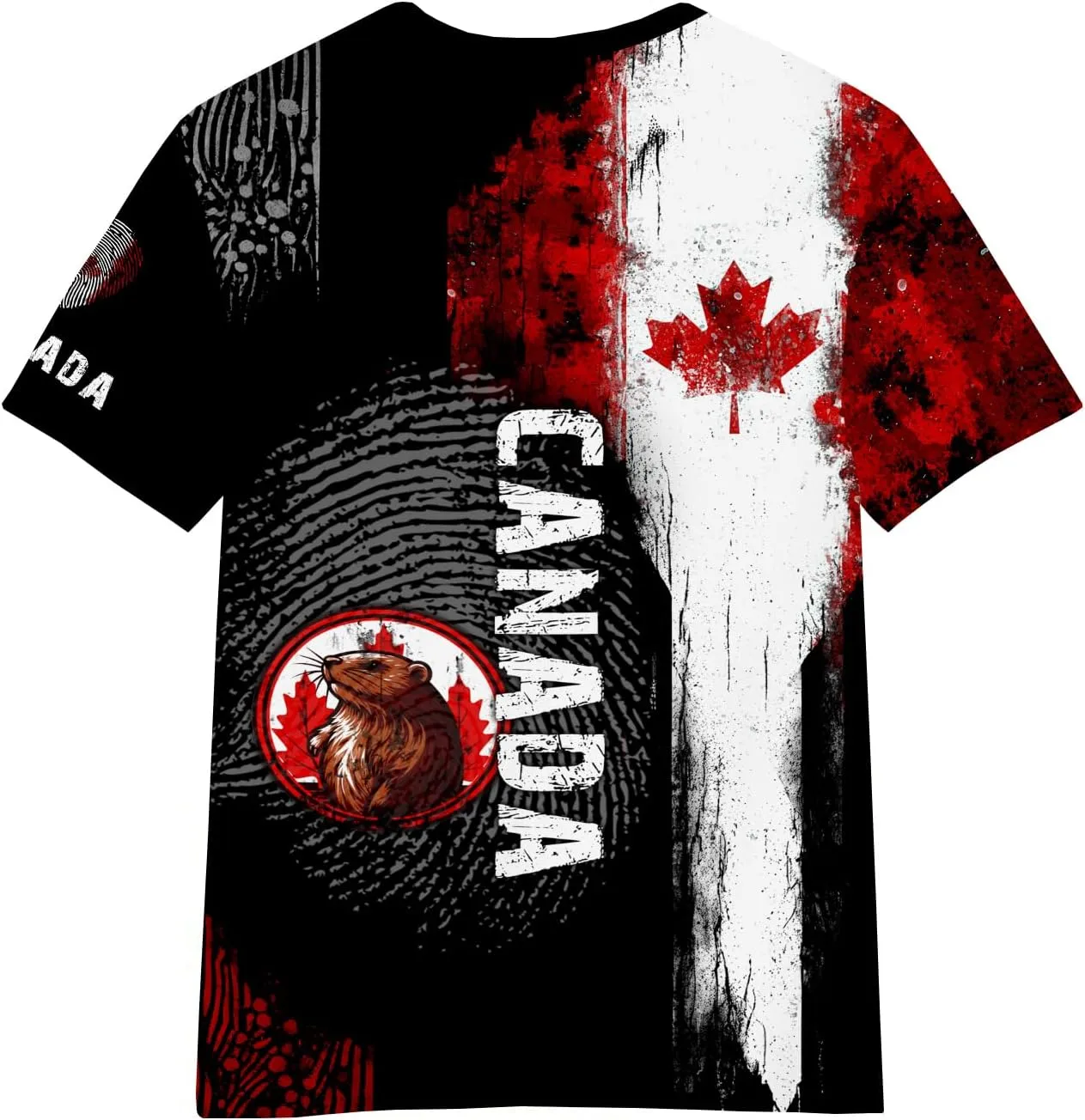 Canadian Maple Leaf Shirt for Men Canada Day Flag T-Shirt 3D Printing Cool Short Sleeve Shirt Unisex