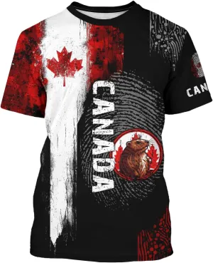 Canadian Maple Leaf Shirt for Men Canada Day Flag T-Shirt 3D Printing Cool Short Sleeve Shirt Unisex
