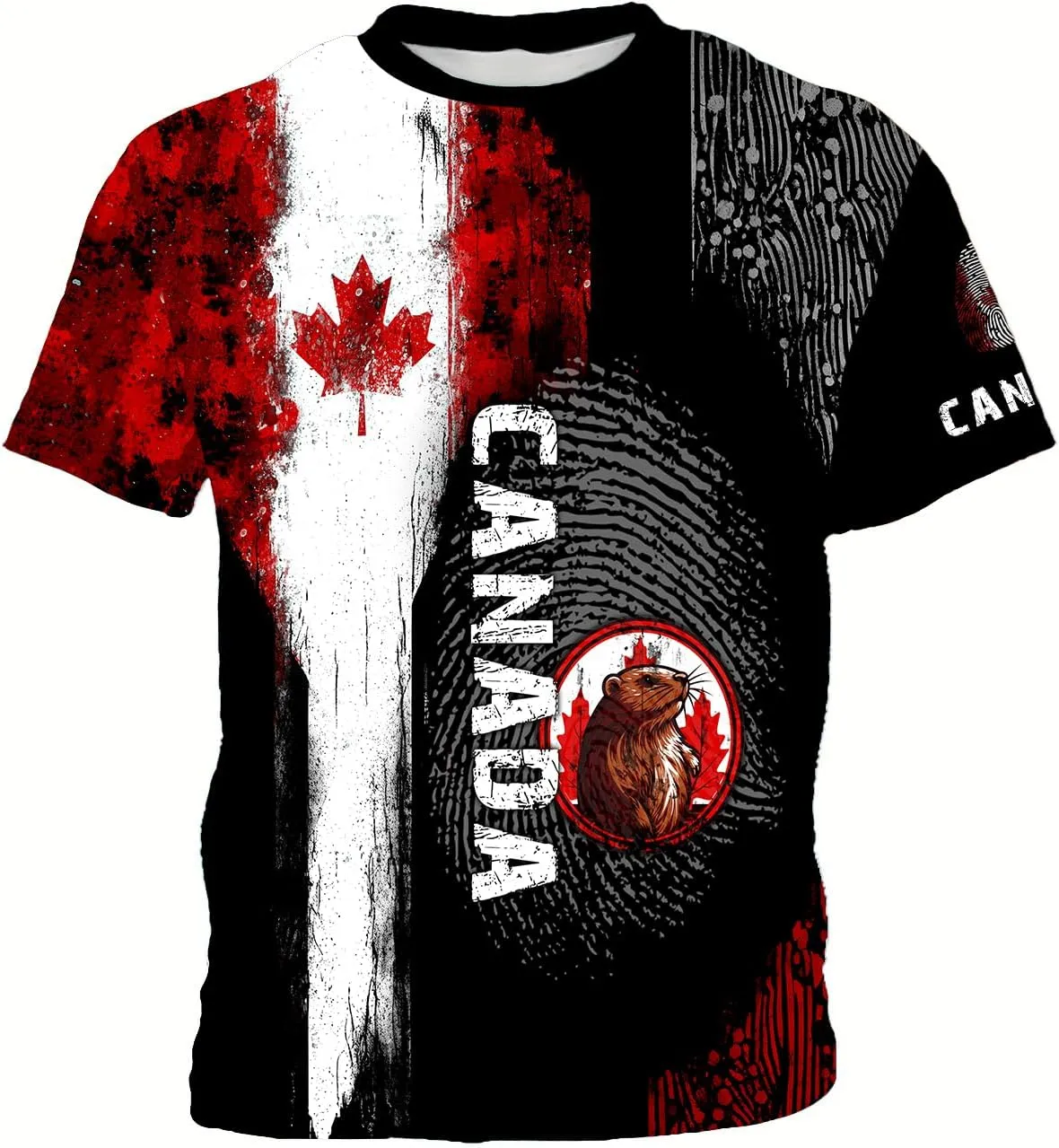 Canadian Maple Leaf Shirt for Men Canada Day Flag T-Shirt 3D Printing Cool Short Sleeve Shirt Unisex