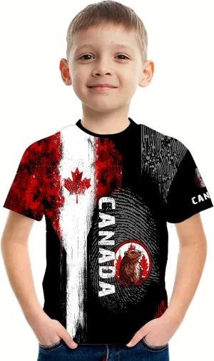 Canadian Maple Leaf Shirt for Men Canada Day Flag T-Shirt 3D Printing Cool Short Sleeve Shirt Unisex