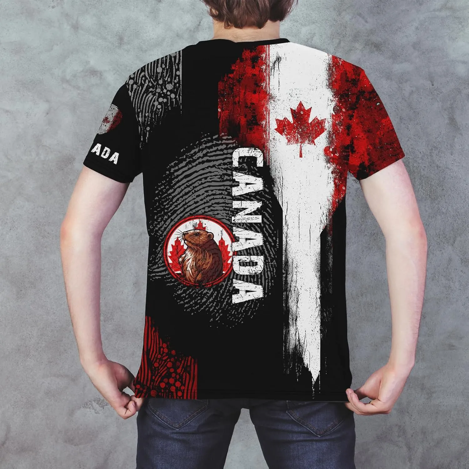 Canadian Maple Leaf Shirt for Men Canada Day Flag T-Shirt 3D Printing Cool Short Sleeve Shirt Unisex