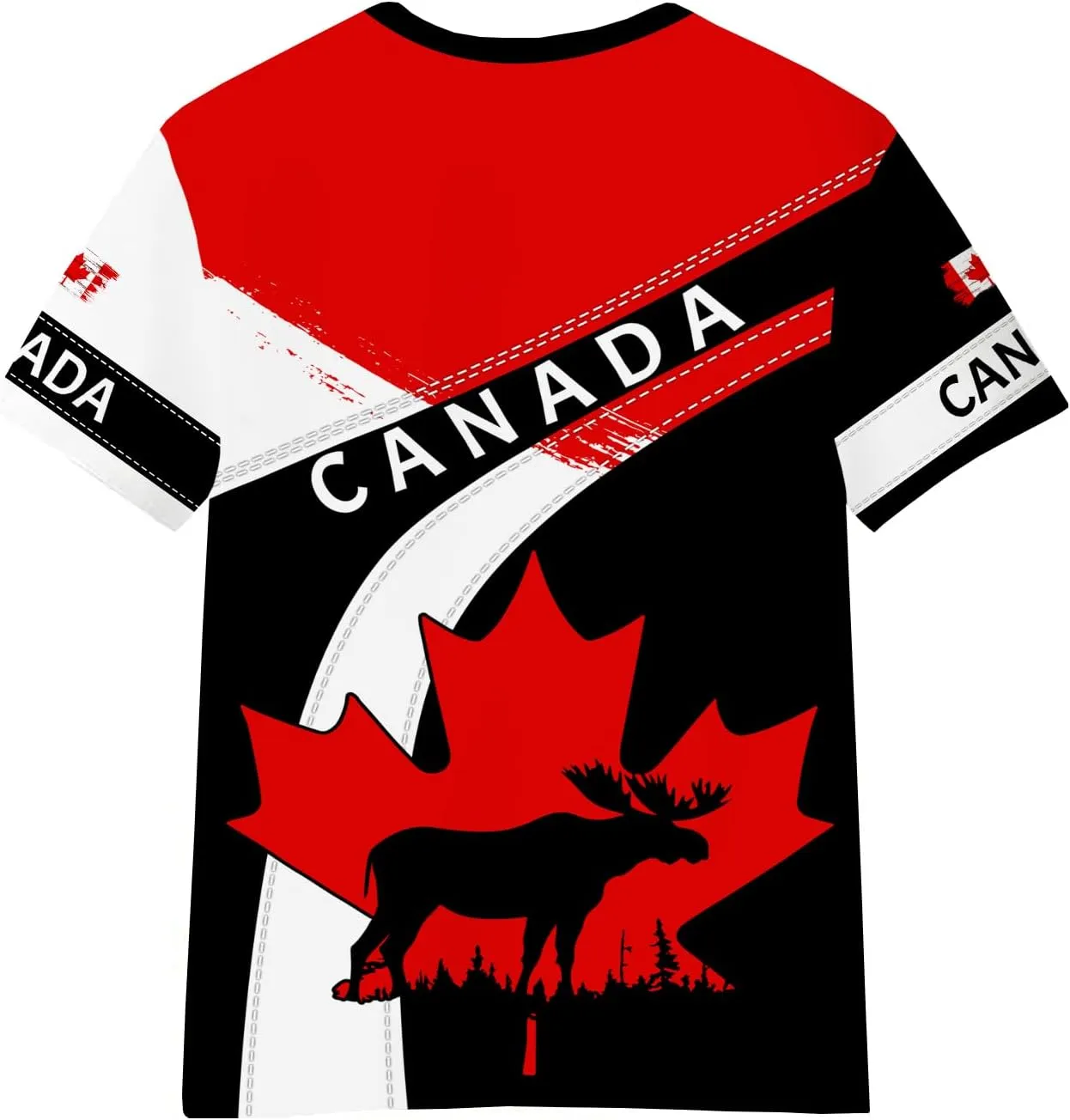 Canadian Maple Leaf Shirt for Men Canada Day Flag T-Shirt 3D Printing Cool Short Sleeve Shirt Unisex