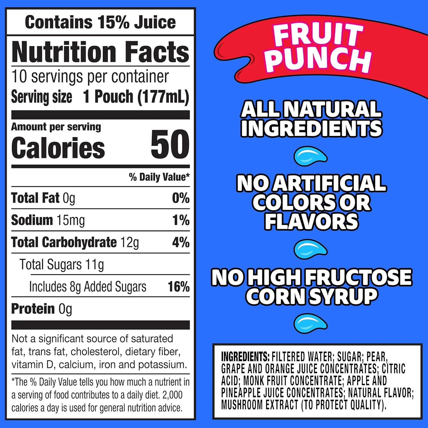 Capri Sun Fruit Punch Ready-to-Drink Juice (40 Pouches, 4 Boxes of 10)