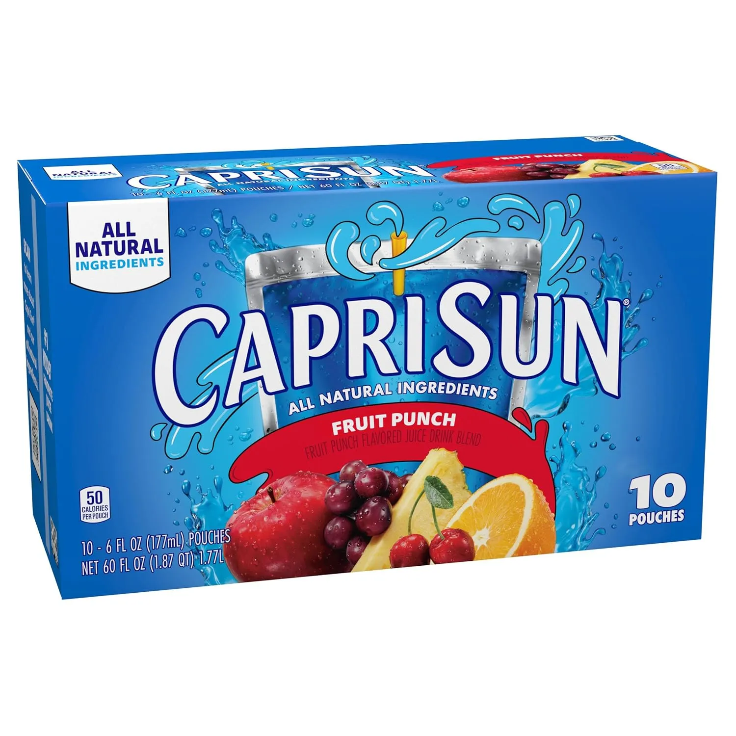 Capri Sun Fruit Punch Ready-to-Drink Juice (40 Pouches, 4 Boxes of 10)