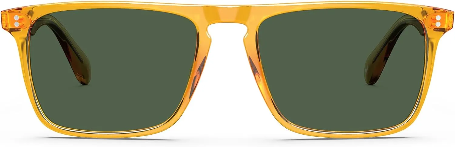 CARFIA Retro Polarized Sunglasses for Men UV Protection Hand-crafted Acetate Frame Fashion Cool Sun Glasses CA53572