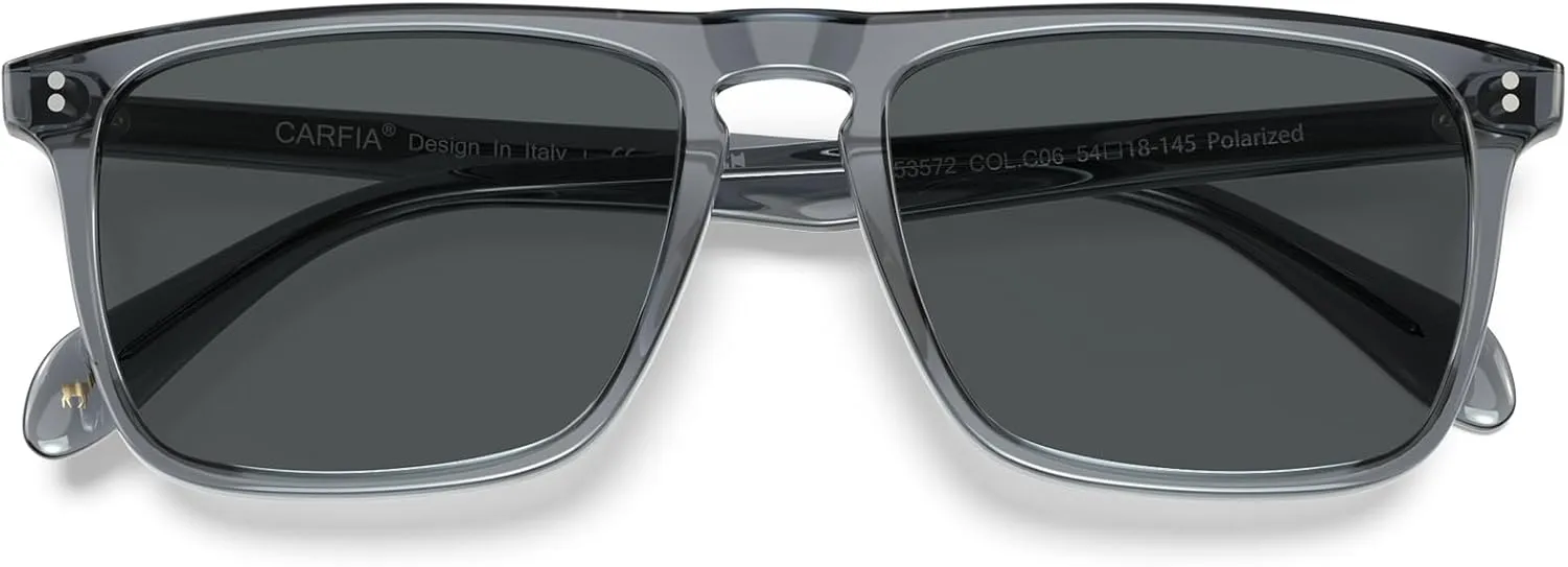 CARFIA Retro Polarized Sunglasses for Men UV Protection Hand-crafted Acetate Frame Fashion Cool Sun Glasses CA53572