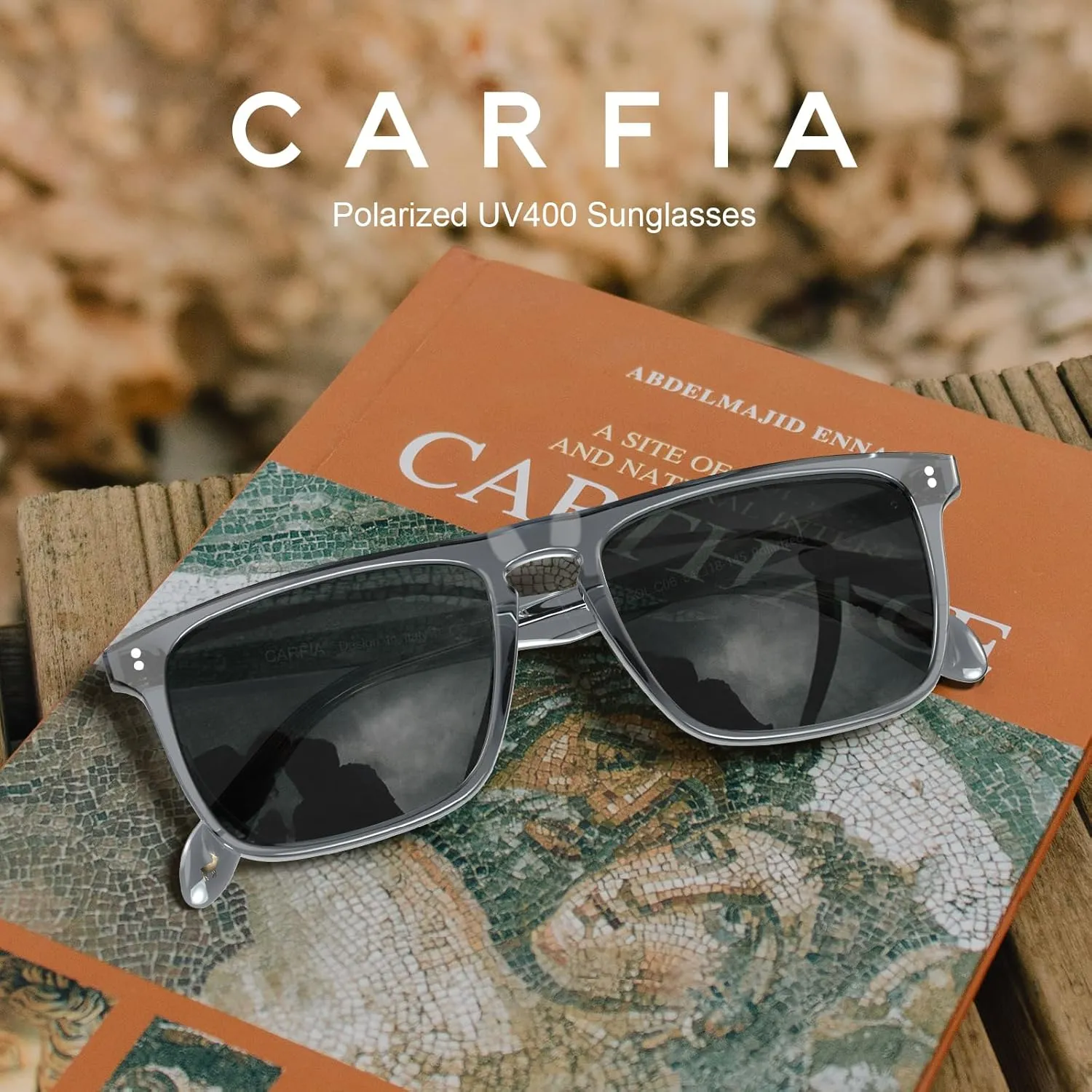 CARFIA Retro Polarized Sunglasses for Men UV Protection Hand-crafted Acetate Frame Fashion Cool Sun Glasses CA53572