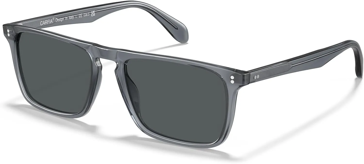 CARFIA Retro Polarized Sunglasses for Men UV Protection Hand-crafted Acetate Frame Fashion Cool Sun Glasses CA53572