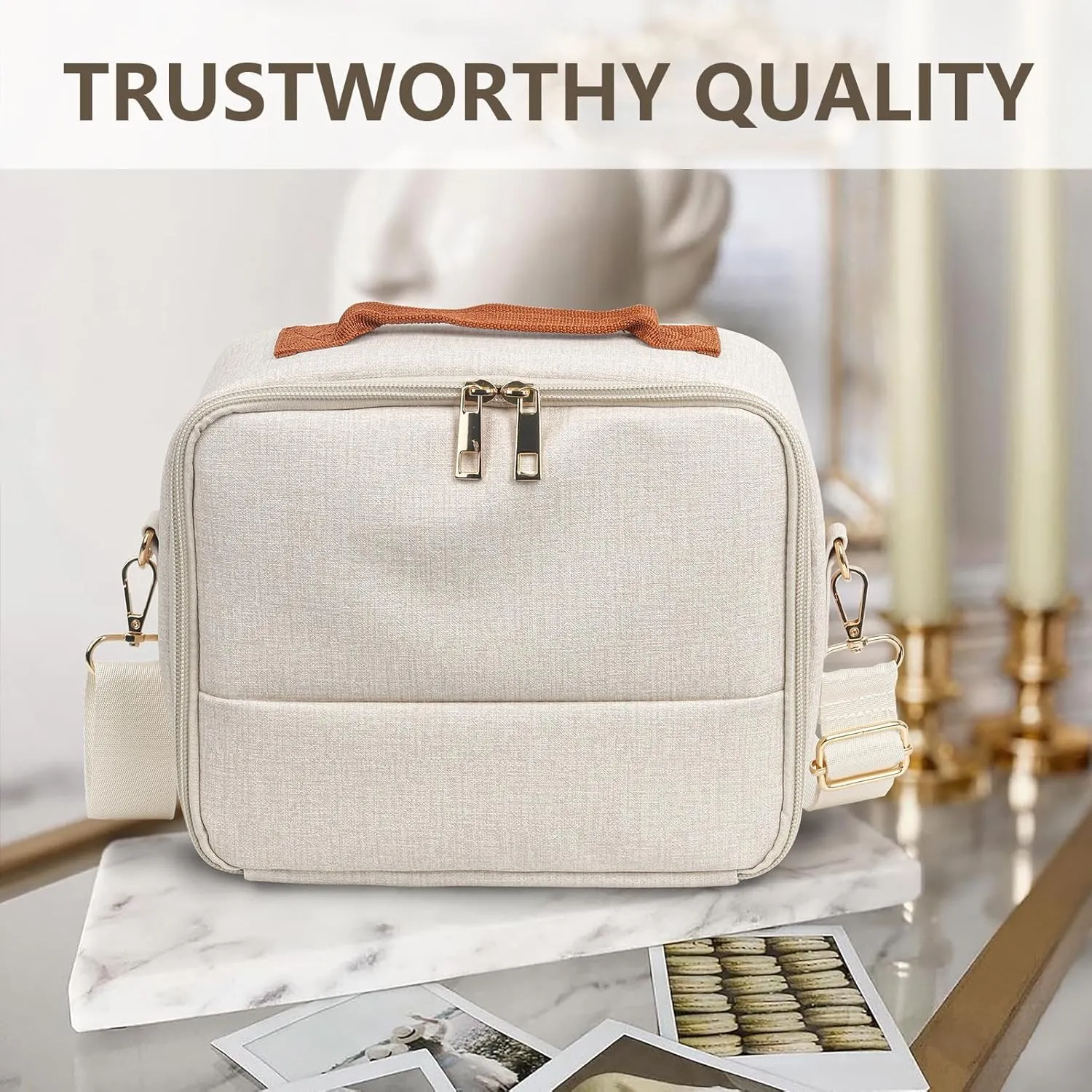 Carrying Protective Bag for Fujifilm Instax Mini 12/11/99/9/EVO/40/90/Link2/Liplay Camera Universal digital camera Case with Shoulder Strap Accessories Bundle(White)