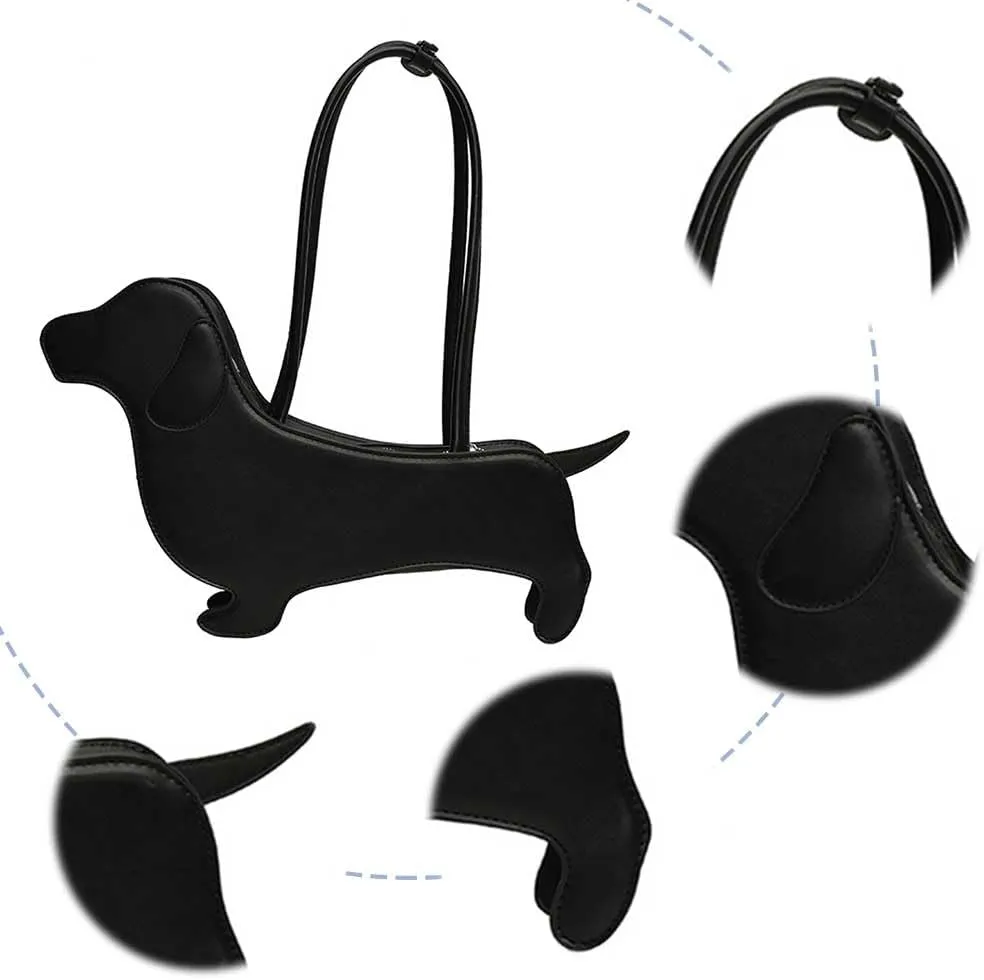 Cartoon Dog Shaped Shoulder Bag, Women Luxury Dog Shaped Crossbody Shoulder Bag Handbag PU Leather Clutch Bag