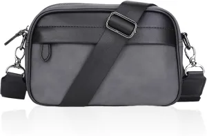 Casual Business Men Shoulder Bag Wide Strap Men Shoulder Crossbody Bag Small Square Plaid Designer for Travel Work