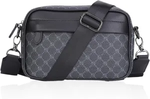 Casual Business Men Shoulder Bag Wide Strap Men Shoulder Crossbody Bag Small Square Plaid Designer for Travel Work