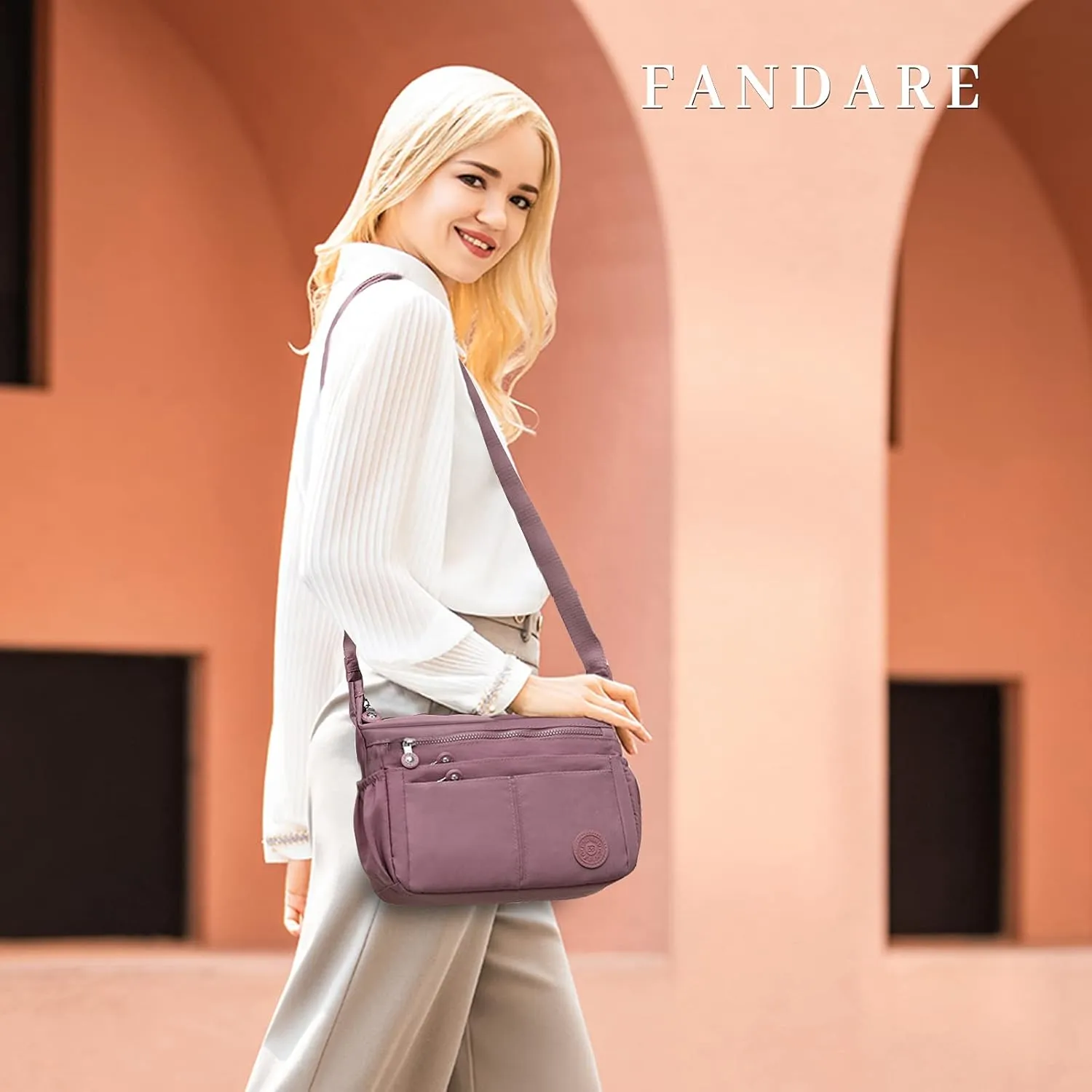Casual Shoulder Bag Women Satchel Waterproof Nylon for Sport Work Shop