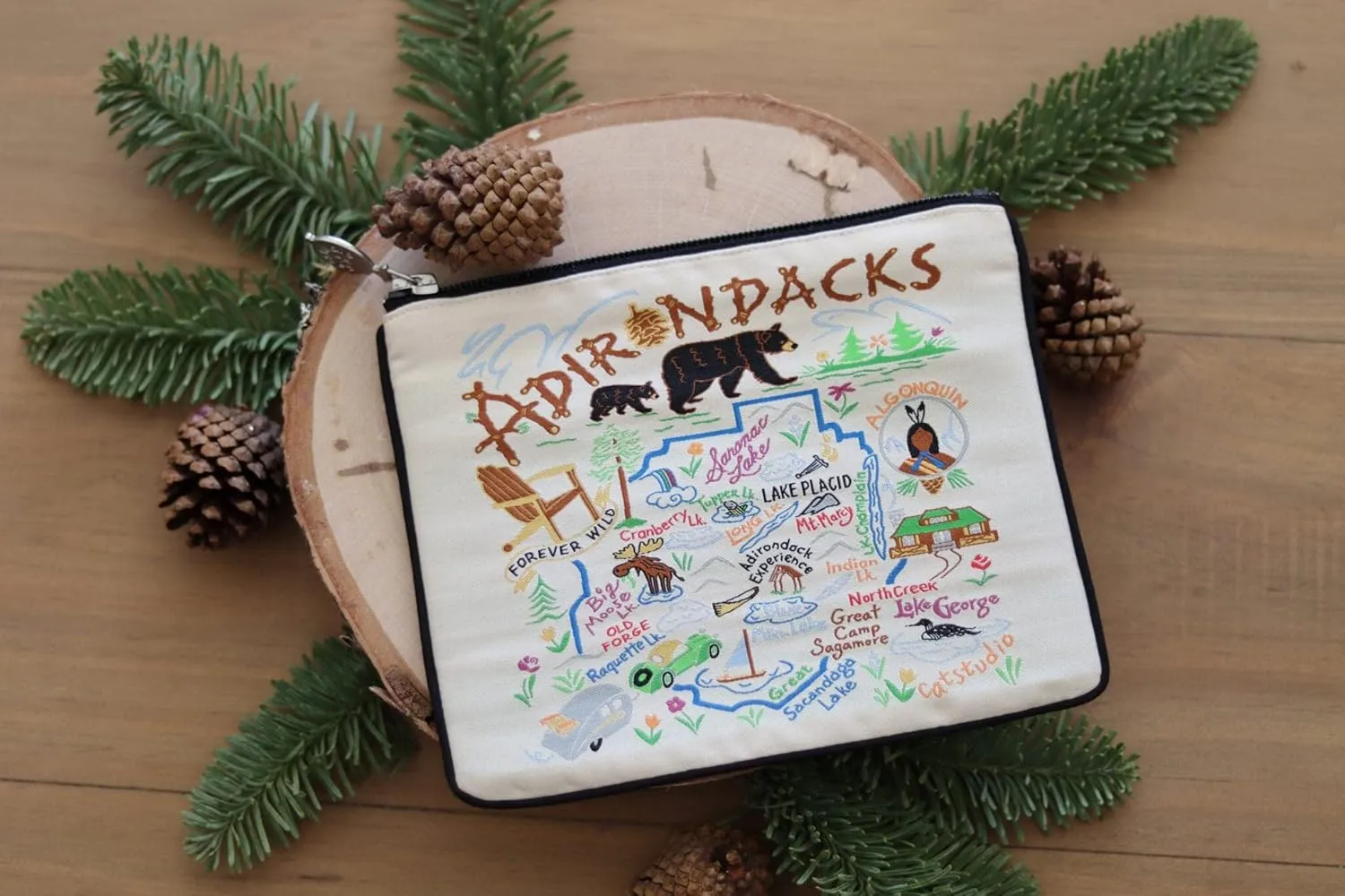 Catstudio Adirondacks Zip Pouch - Natural | 5" x 7"