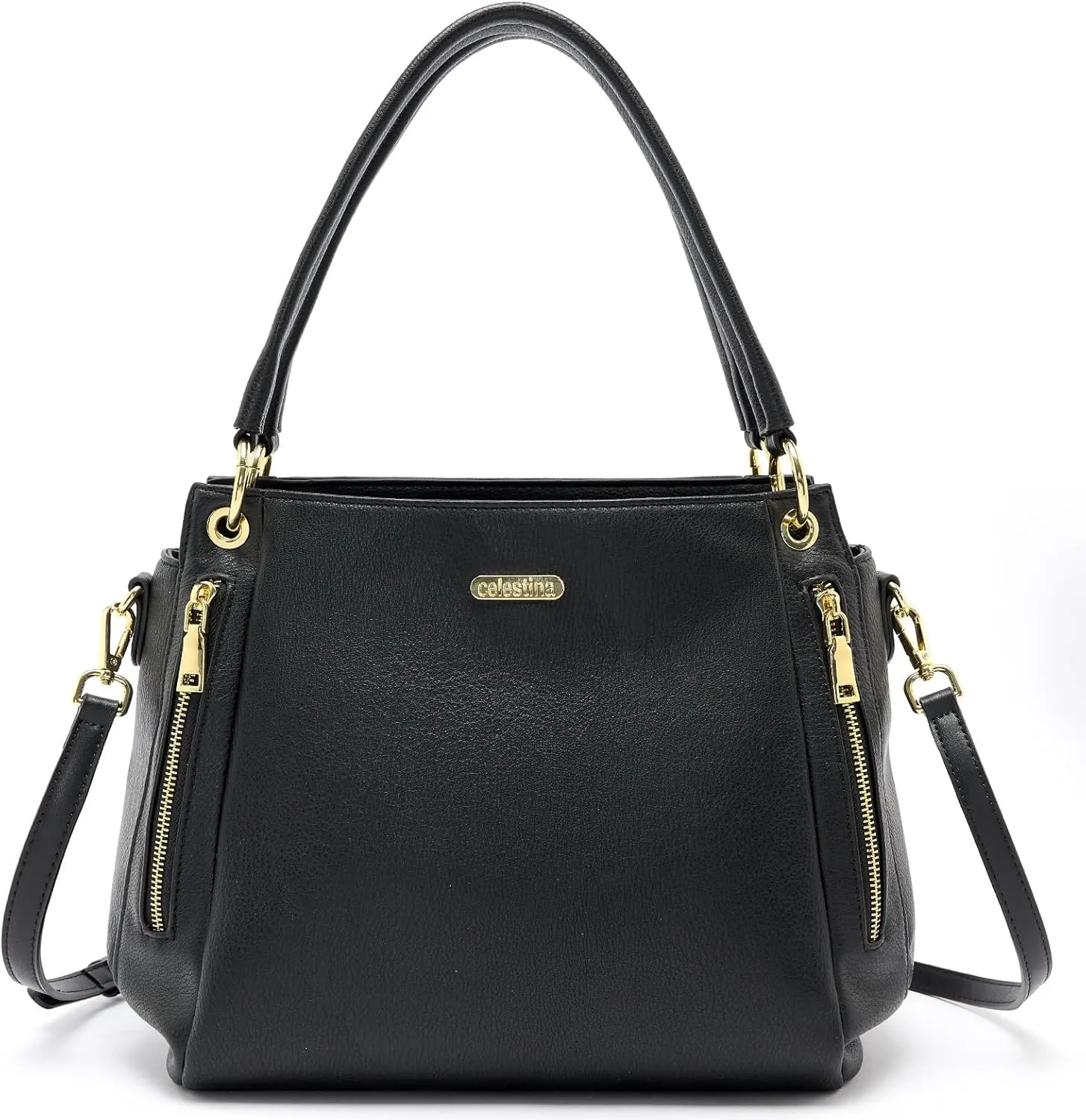 celestina Women Tote Bag Medium Designer Satchel Handbag, Top-Handle Purse with Strap, Fits 15-inch Laptop