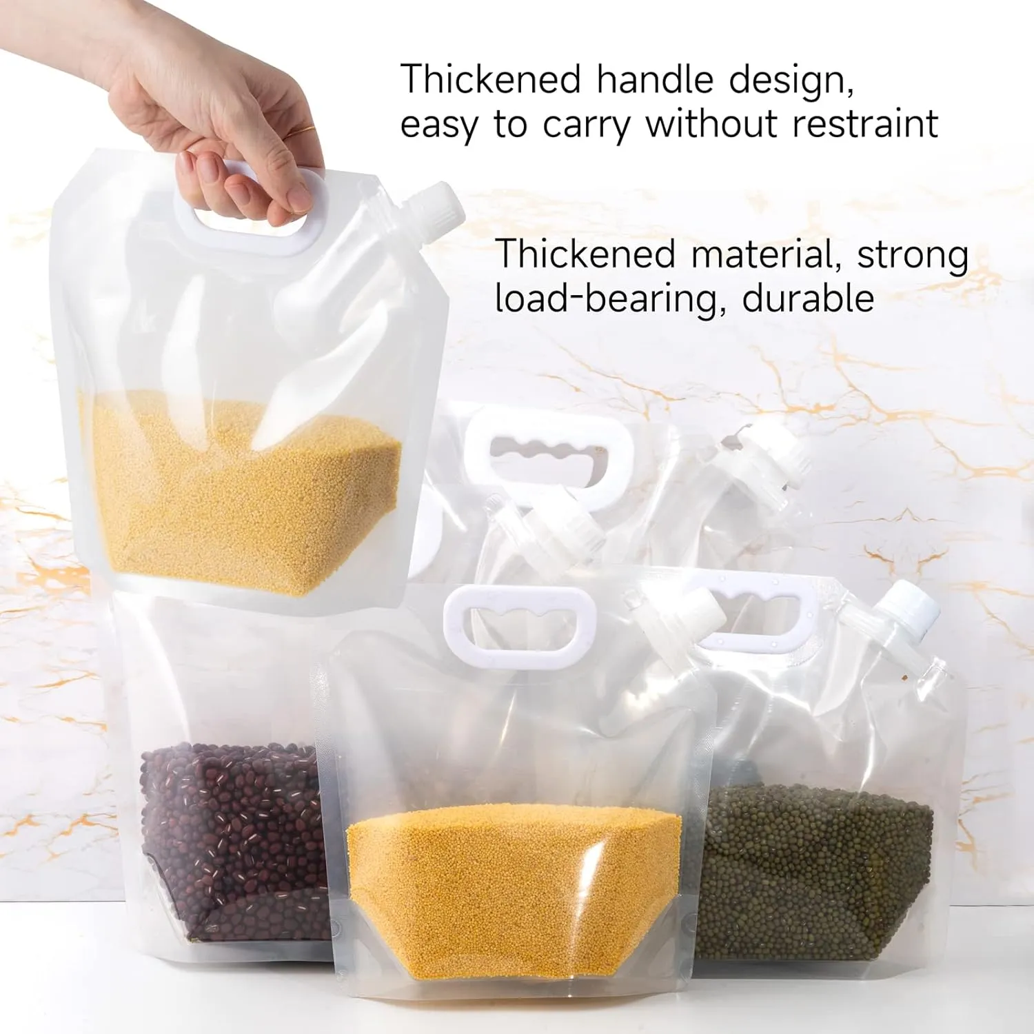 Cereal Rice Storage Bag, Thickened 10PCS - Airtight Food Storage Containers with Lids Moisture Resistant Home Essentials. Kitchen Organization for Grain, Flour, Barley, Beer, Juice