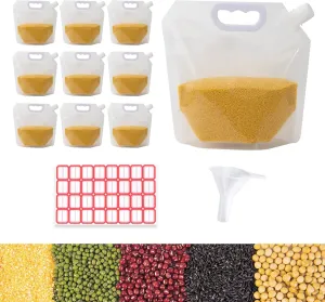Cereal Rice Storage Bag, Thickened 10PCS - Airtight Food Storage Containers with Lids Moisture Resistant Home Essentials. Kitchen Organization for Grain, Flour, Barley, Beer, Juice