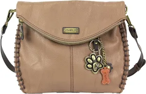 Chala Charming Crossbody Bag Shoulder Handbag With Flap Top and Zipper Brown