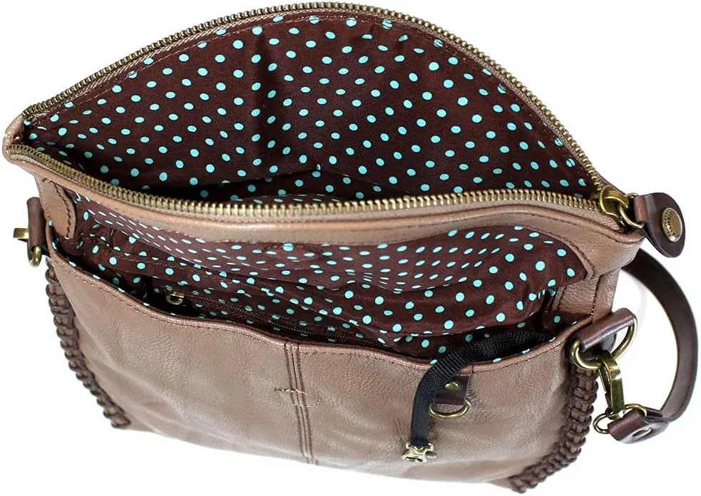 Chala Charming Crossbody Bag Shoulder Handbag With Flap Top and Zipper Brown