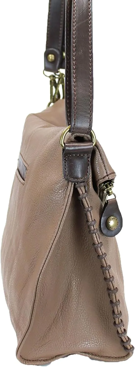 Chala Charming Crossbody Bag Shoulder Handbag With Flap Top and Zipper Brown