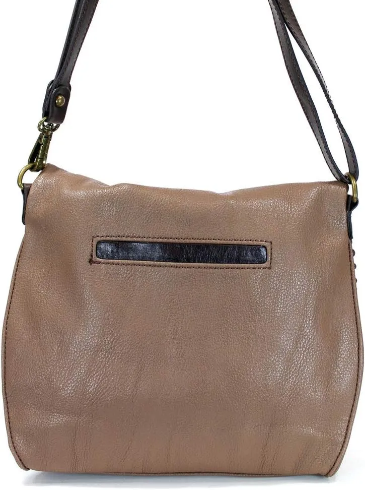 Chala Charming Crossbody Bag Shoulder Handbag With Flap Top and Zipper Brown