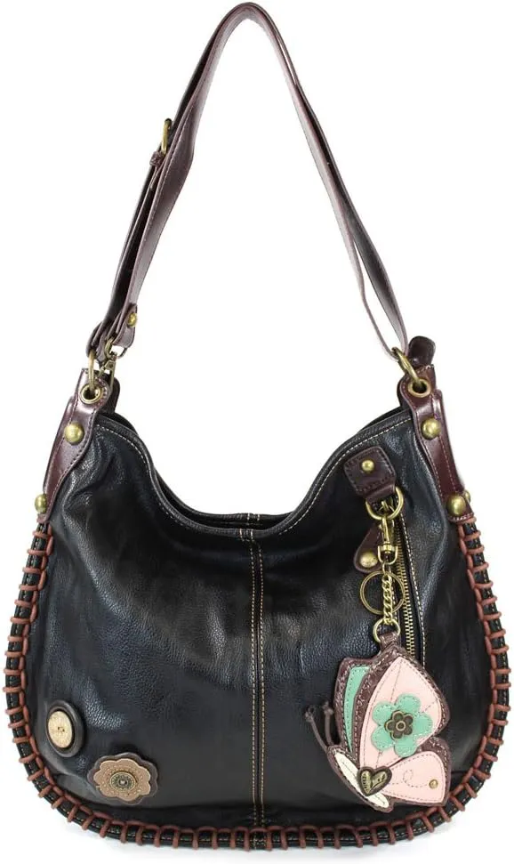 CHALA Handbags Charming Crossbody or Shoulder Convertible Large Chala Purse - BLACK
