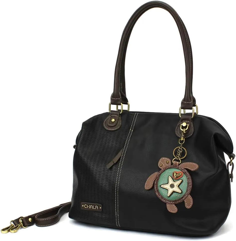 CHALA Handbags Charming Crossbody or Shoulder Convertible Large Chala Purse - BLACK