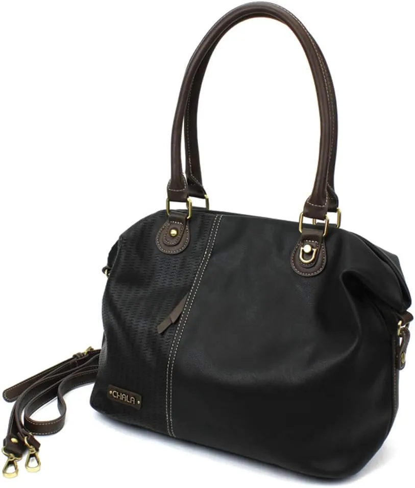 CHALA Handbags Charming Crossbody or Shoulder Convertible Large Chala Purse - BLACK