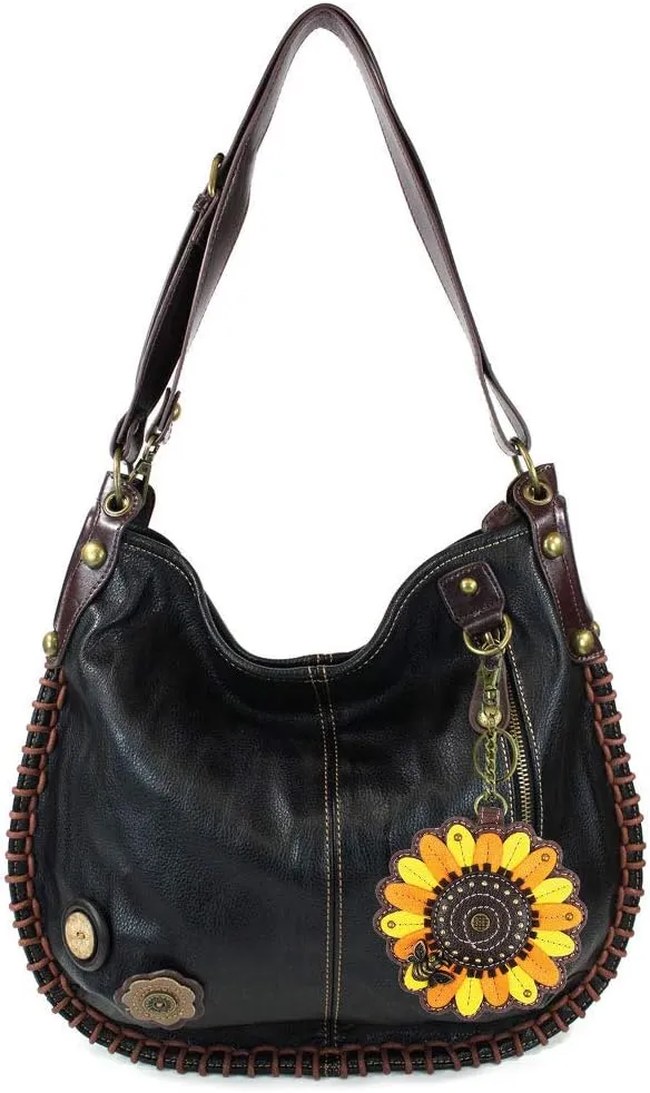 CHALA Handbags Charming Crossbody or Shoulder Convertible Large Chala Purse - BLACK