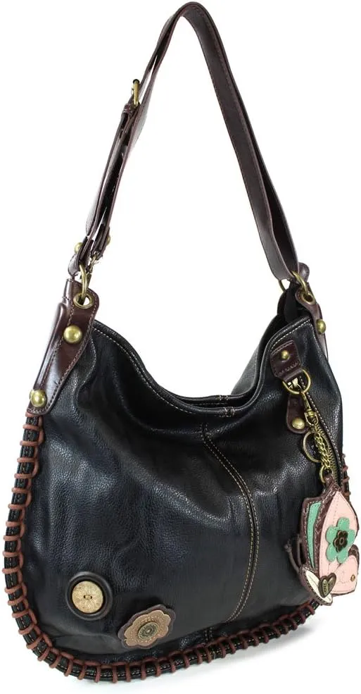 CHALA Handbags Charming Crossbody or Shoulder Convertible Large Chala Purse - BLACK